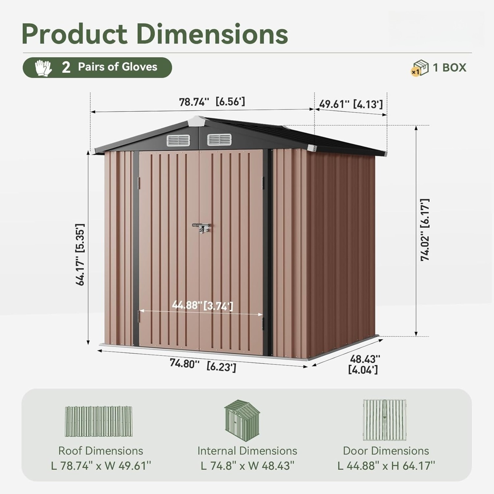Shed Outdoor Storage Shed, Bro - Gardening Tools Organiser 评论和价格
