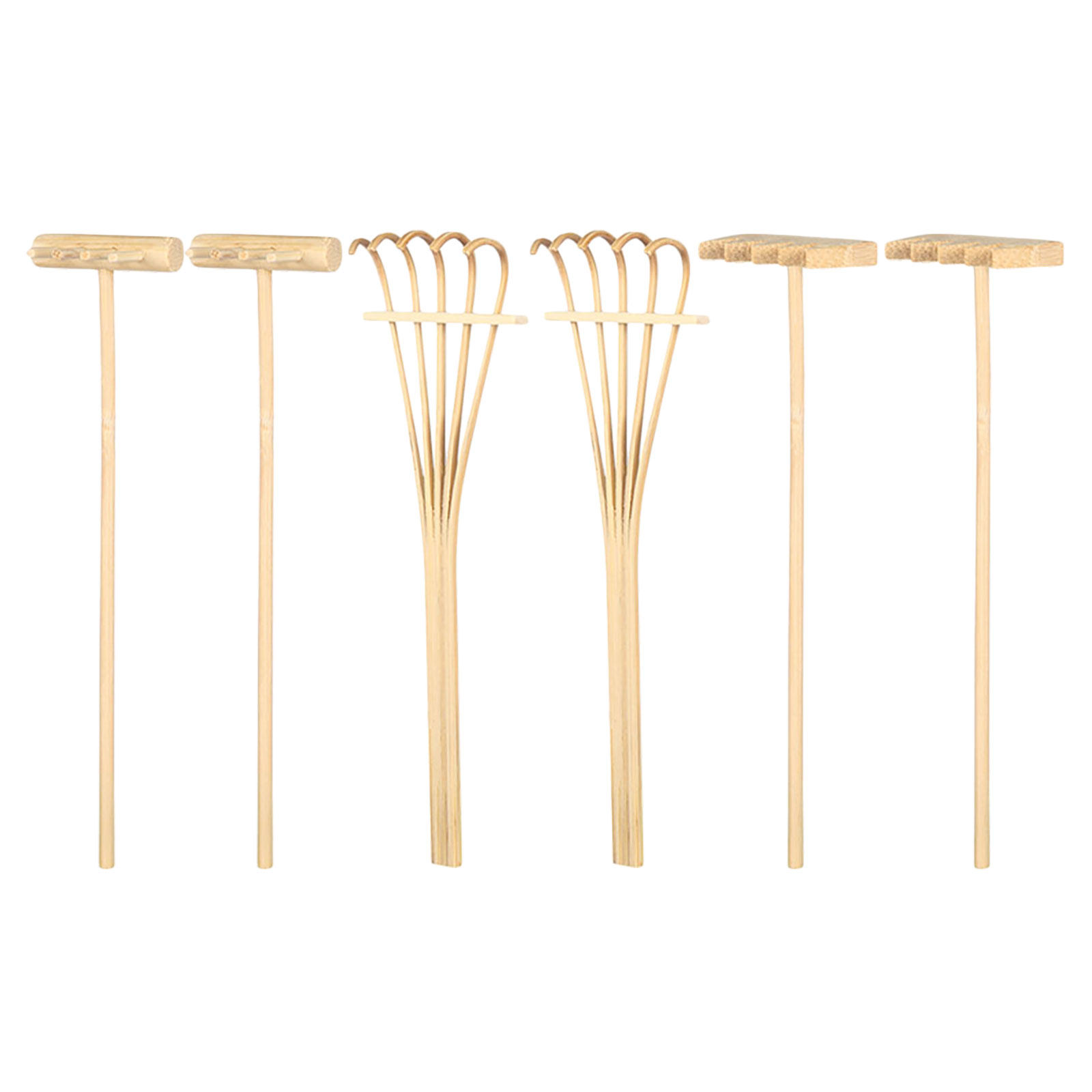 6Pcs Mini Sand Rake Set Bamboo - Gardening Tools And Accessories 评论和价格