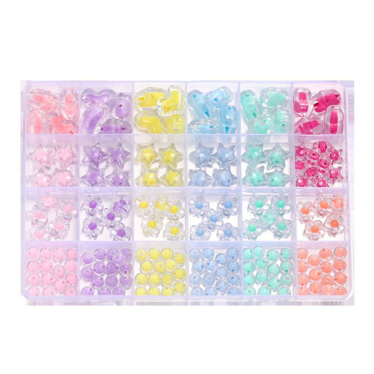 174pcs/Box Heart Acrylic Beads - Gardening Tools Diy 评论和价格