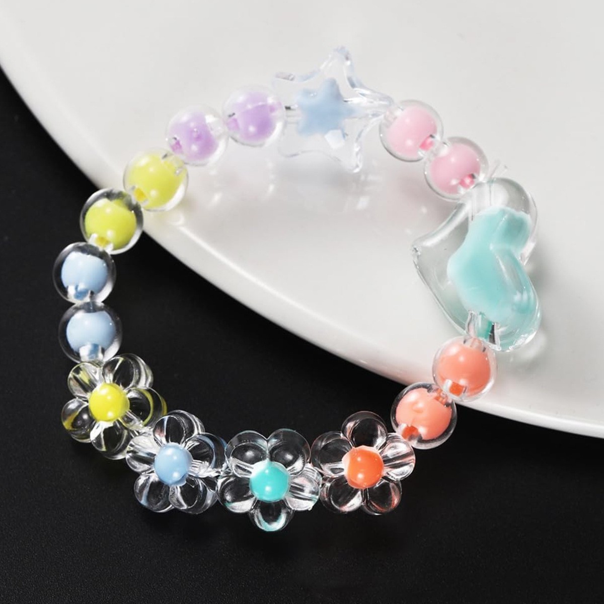 174pcs/Box Heart Acrylic Beads - Gardening Tools Diy 评论和价格