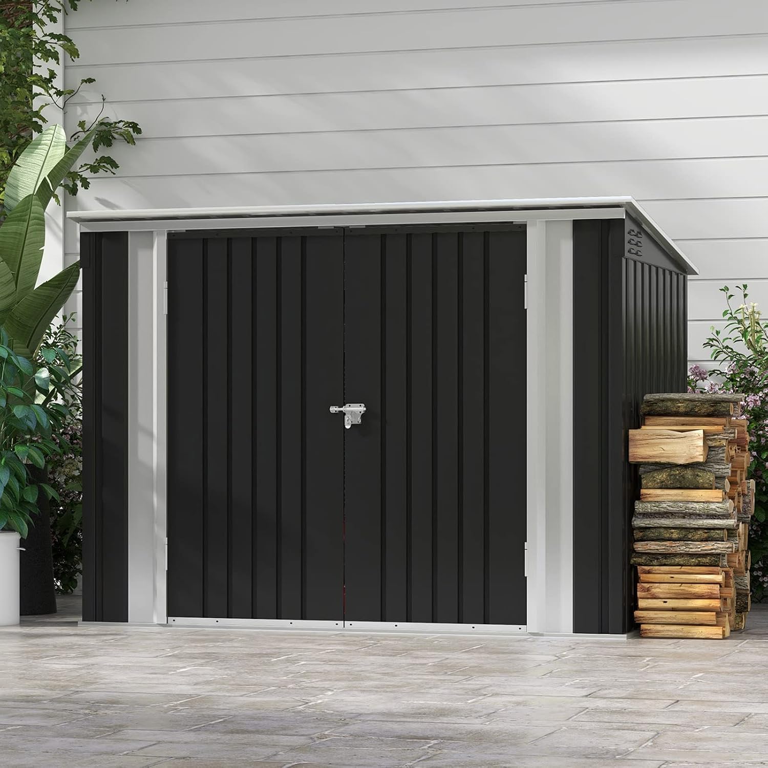 Horizontal Metal Shed, Outdoor - Gardening Tools Organiser 评论和价格