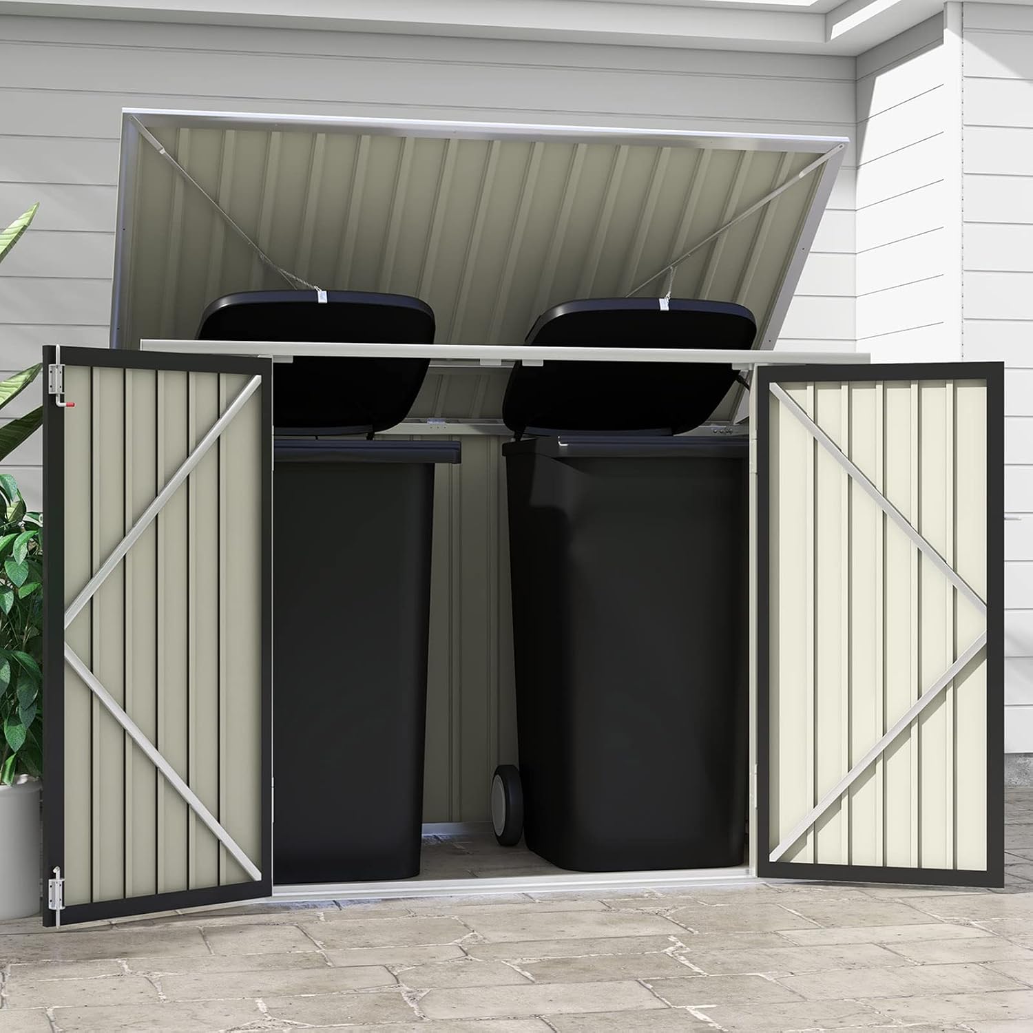Horizontal Metal Shed, Outdoor - Gardening Tools Organiser 评论和价格