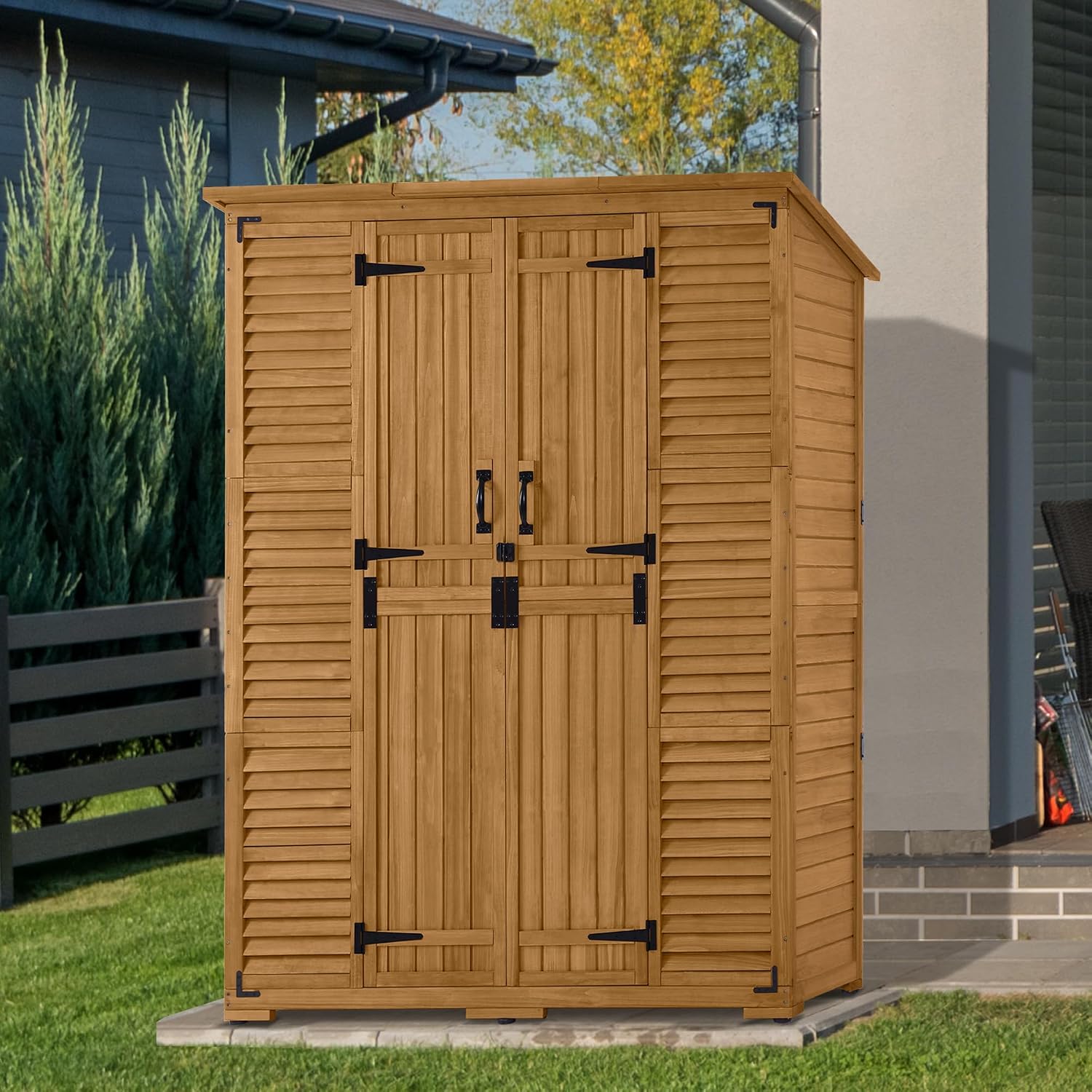 Outdoor Storage Cabinet with S - Gardening Tools Of 评论和价格