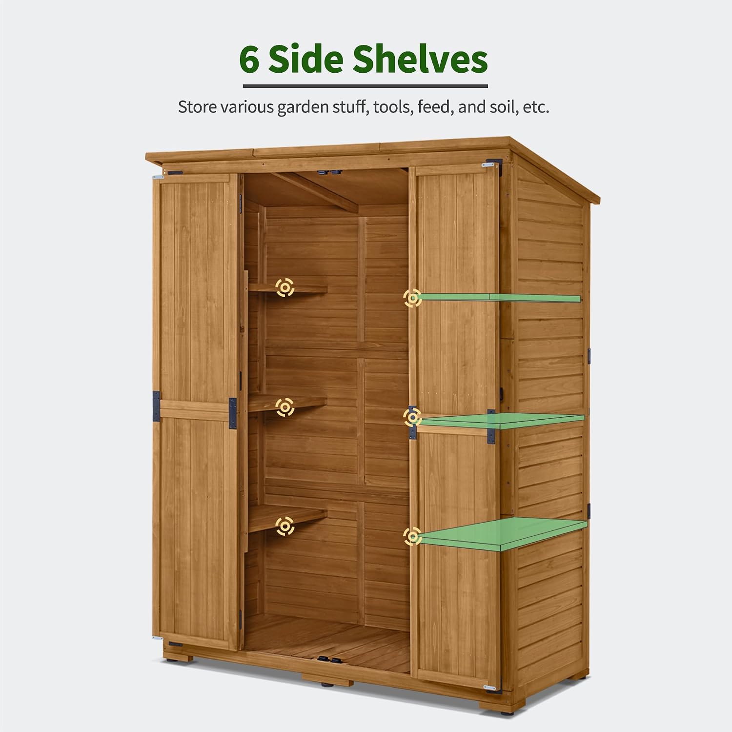 Outdoor Storage Cabinet with S - Gardening Tools Of 评论和价格