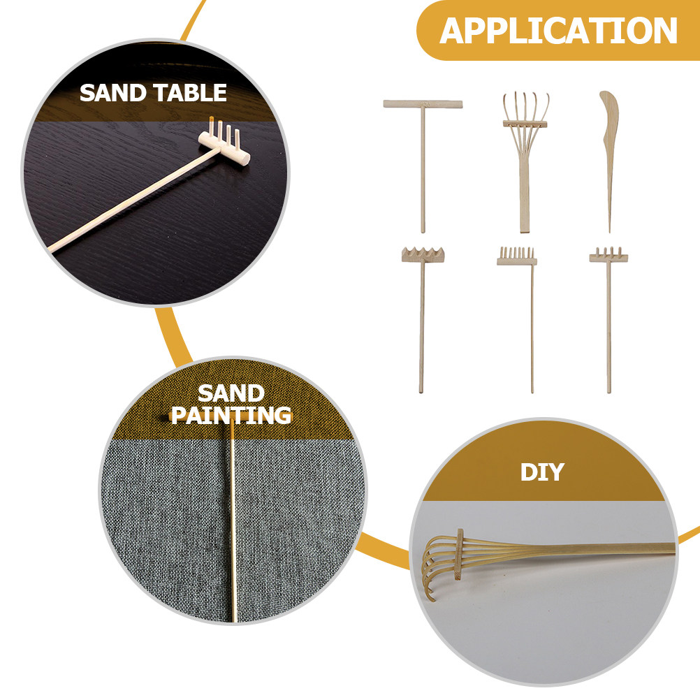 1Set Premium Bamboo Mini Rakes - Gardening Tools Diy 评论和价格
