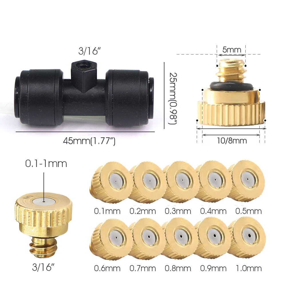 0.1-1mm Brass Spray Nozzle W/T - Garden Hose Nozzle 评论和价格