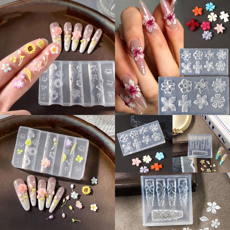 New Flower Nail Art Mold 3D Si - Gardening Tools Diy 评论和价格