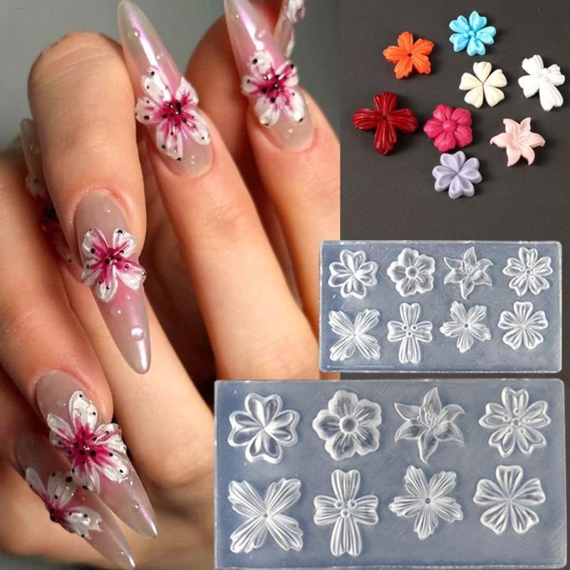 New Flower Nail Art Mold 3D Si - Gardening Tools Diy 评论和价格