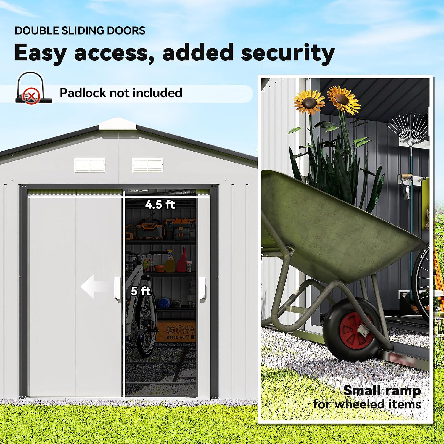 11x13ft Outdoor Storage Shed M - Gardening Tools Of 评论和价格
