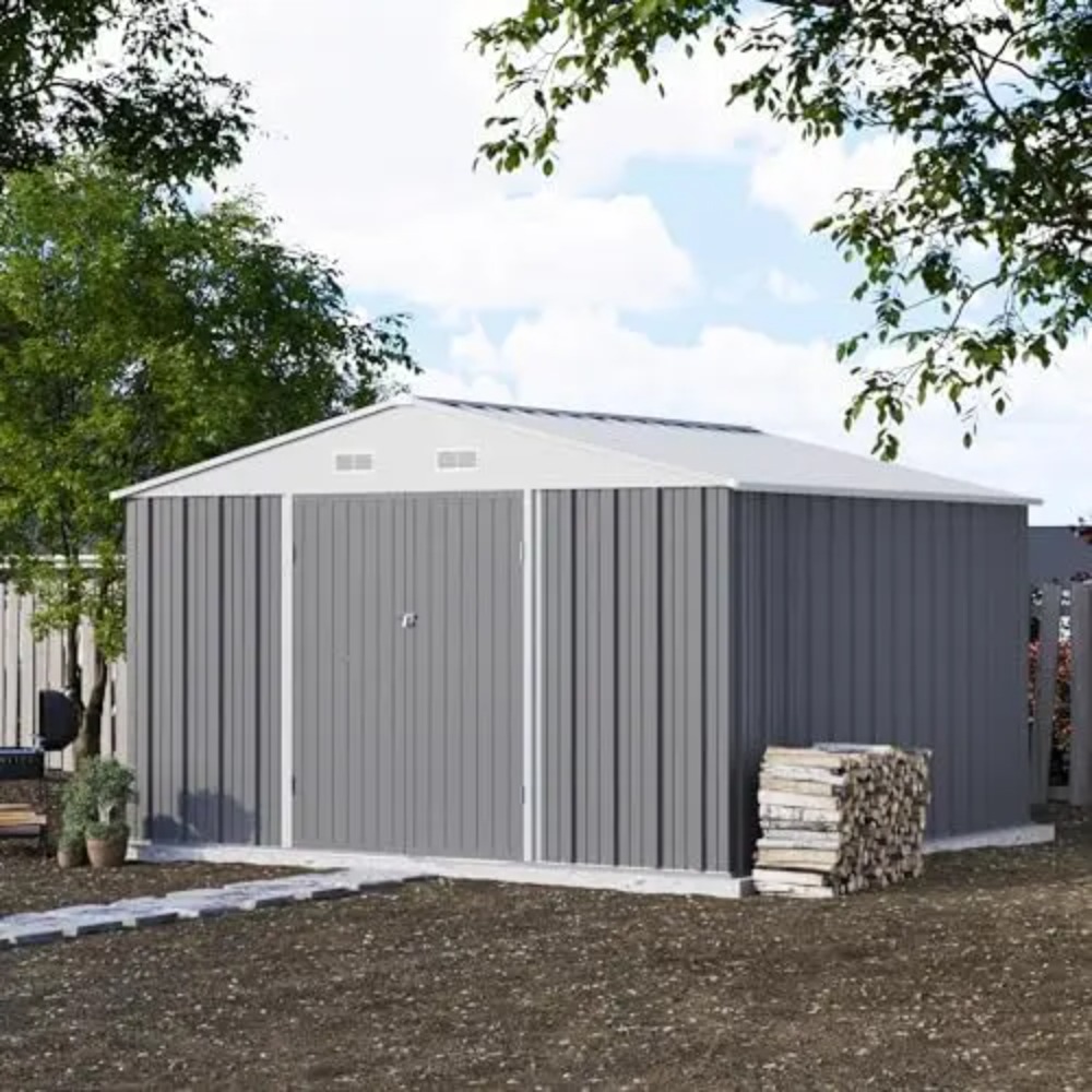 10x10 FT Metal Storage Shed, B - Gardening Tools Of 评论和价格