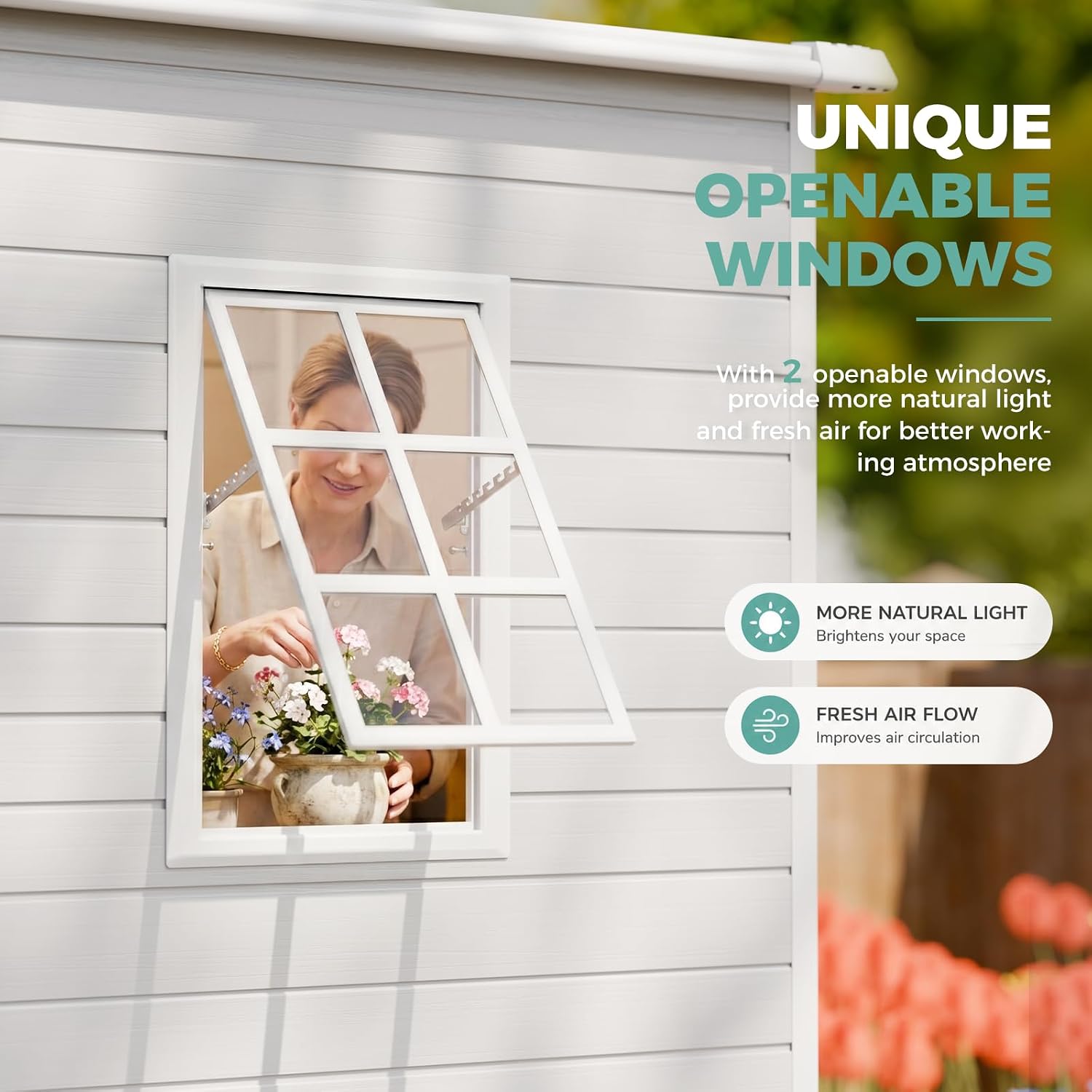 8x6 FT Resin Storage Shed with - Gardening Tools Of 评论和价格