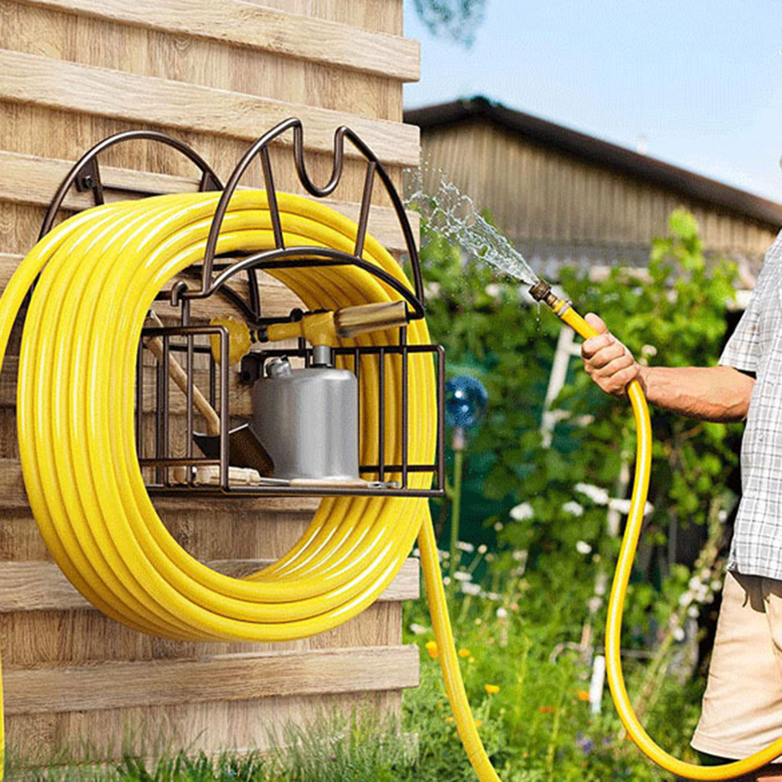 Wall Mount Garden Hose Holder  - Gardening Tools Organiser 评论和价格